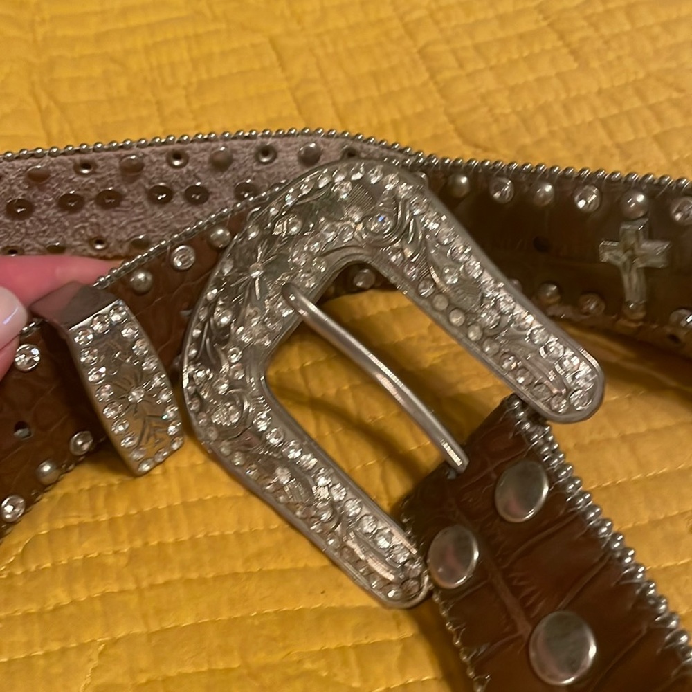 Brown Western Belt with Silver Buckle